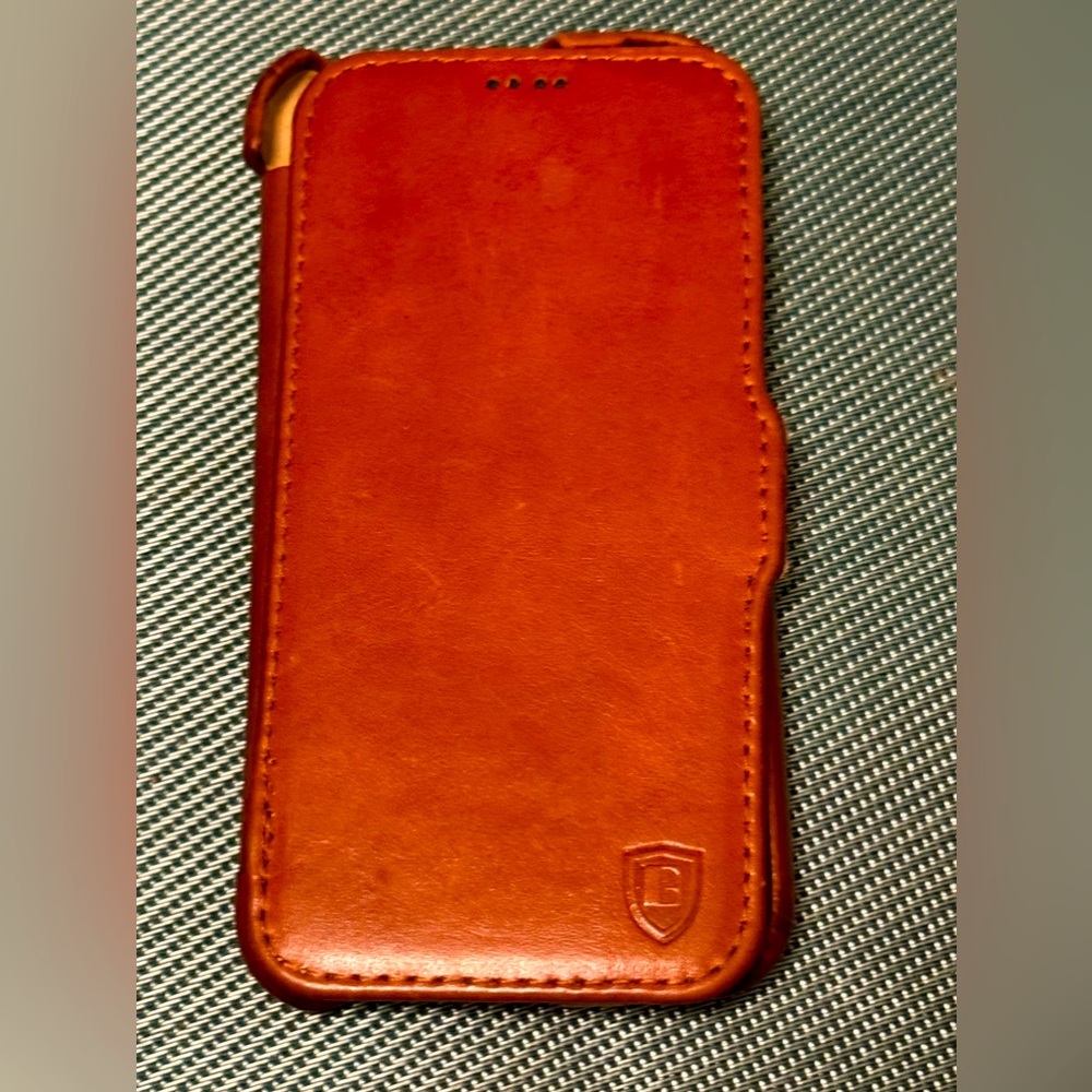 iPhone X leather phone case with privacy cover